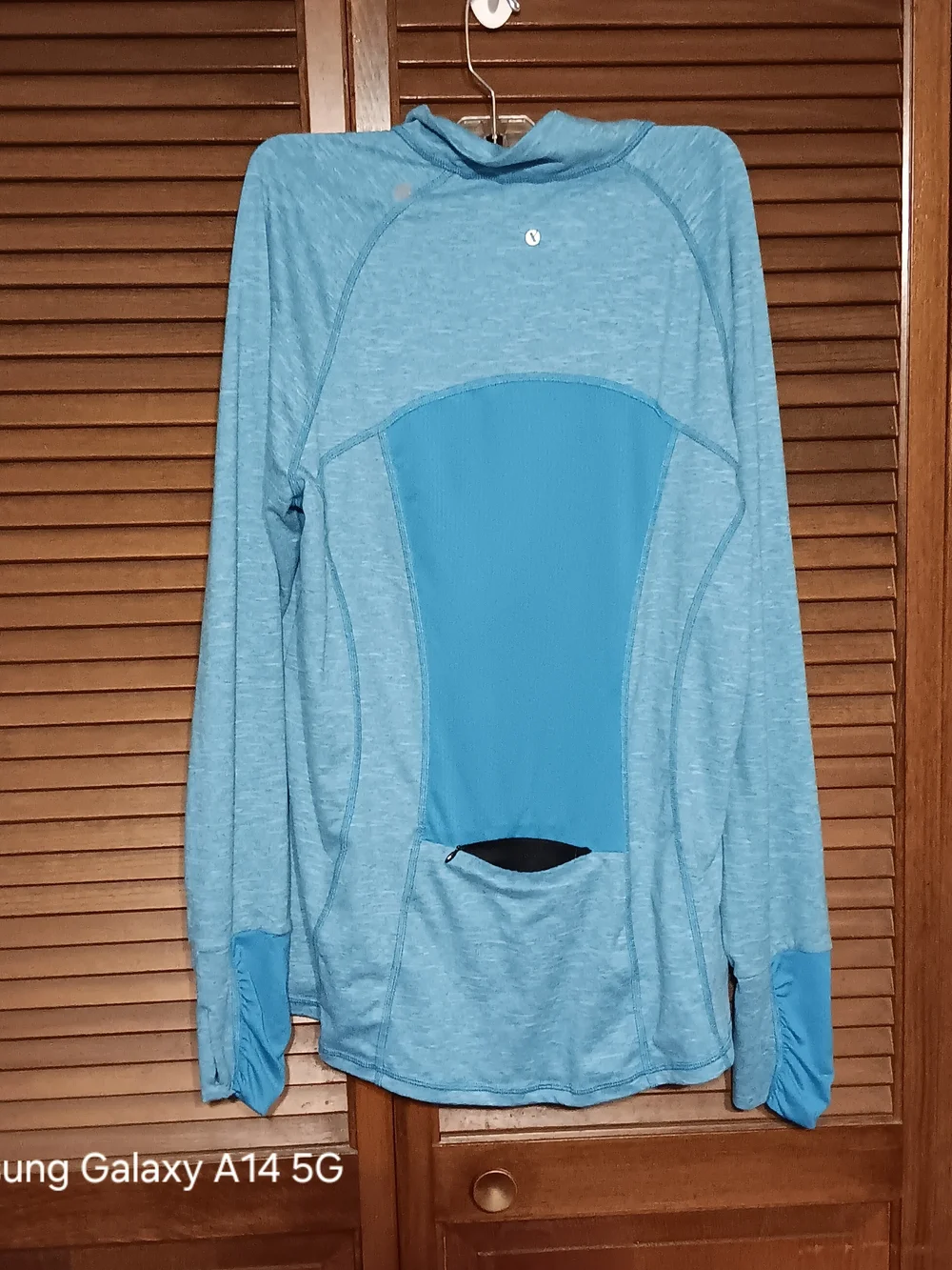 Xersion Light Blue Quarter-Zip Cowl Pullover